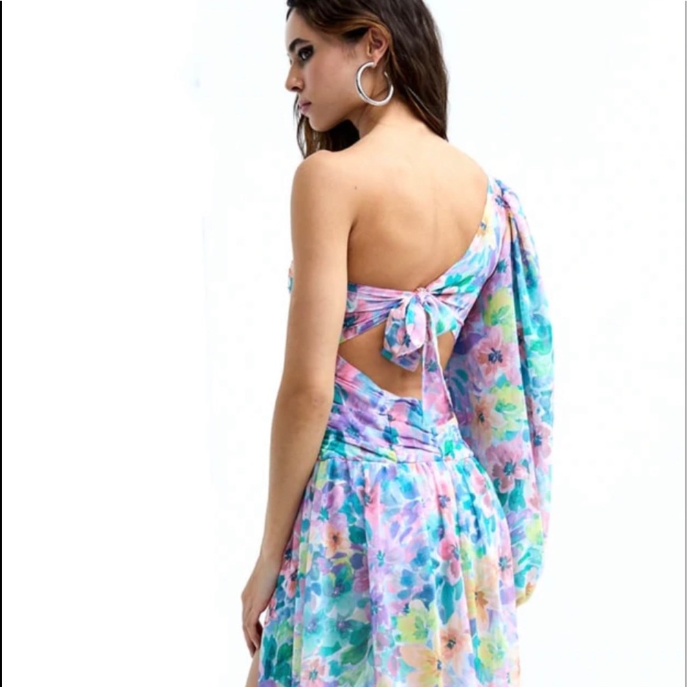 For Love and Lemons Blair One Shoulder Maxi Dress- Size XS